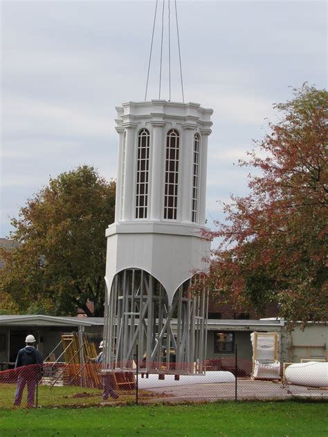 historic reproduction steeple installed on tompkins chapel