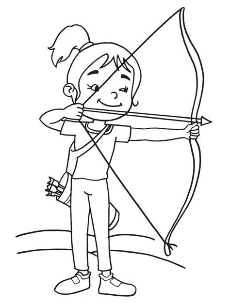 cute girl archer coloring page   cute girl archer
