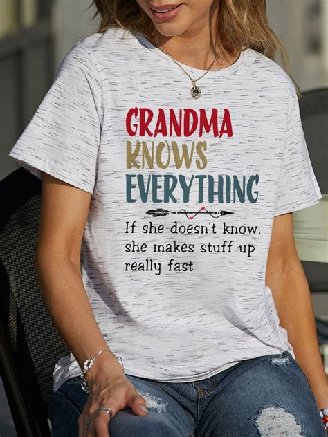 grandma knows everything women s funny grandma t shirt top lilicloth