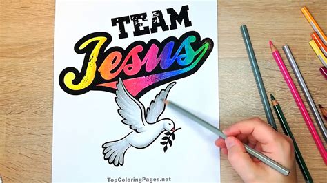 team jesus coloring page  color christian motive youtube