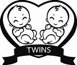Twin Babies Vector Twins Drawing Children Clip Illustrations Born Allegorical Suitable Stylization Logos Signs Painting Silhouette Illustration Stock sketch template