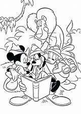 Goofy Getcolorings Donald Jungle Minnie sketch template
