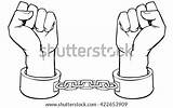 Shackles Hands Coloring Vector Template sketch template