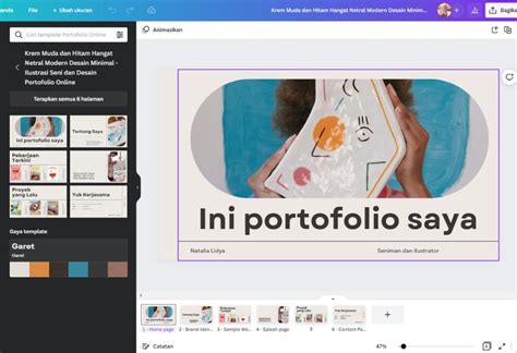 membuat portofolio  profesional gratis canva