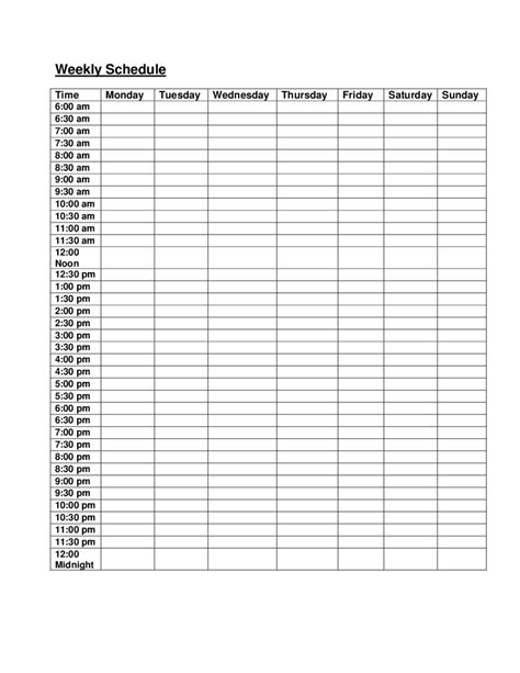 weekly schedule template edit fill sign  handypdf
