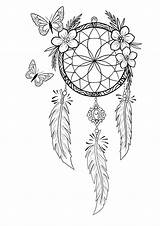 Catcher Dream Coloring Tattoo Attrape Reve Mandala Pages Drawing Dreamcatcher Dessin Rêve Drawings Coloriage Color Traumfänger Atrapasueños Tattoos Small Adult sketch template
