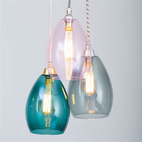 coloured glass cluster bertie mid pendant light by glow lighting