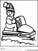 Snowmobile Skidoo Coloring Transportation Pages Kb sketch template