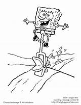 Spongebob Coloring Unicycle sketch template
