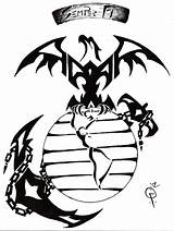 Marine Tribal Tattoo Logo Corps Drawing Anchor Globe Eagle Drawings Getdrawings Deviantart Traditional sketch template