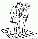 Islamic Sembayang Praying Gebetsteppich Salat Masjid Mewarnai Bezoeken Kartun Yayasan Batam Ramadan Sholah sketch template