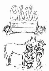 Chile Coloring Pages Bandera Caballo 99kb 381px Getdrawings sketch template