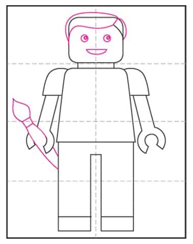 easy   draw  lego tutorial  lego coloring page