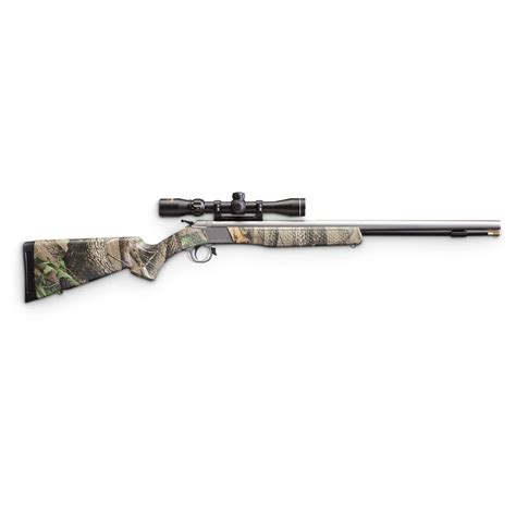 cva wolf  magnum  cal break action muzzleloader outfit camo stainless steel