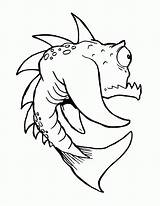 Coloring Monster Scary Pages Fish Cliparts Cat Scared Cartoon Library Clipart Popular Line sketch template