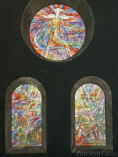 design drawing  stained glass window  geometric