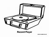 Record Player Coloring Music Template sketch template