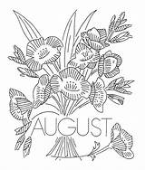 Flower Embroidery Month August Vintage Patterns Transfers Qisforquilter Coloring Flowers Aug 2010 Choose Board sketch template