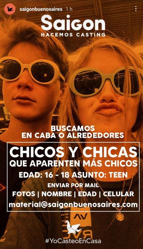 Casting En Buenos Aires Se Buscan Chicos Y Chicas De 16 A 18 Años