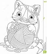 Fluffy Coloring Cat Pages Getcolorings Kitten Fascinating Outline Playing Getdrawings Print sketch template