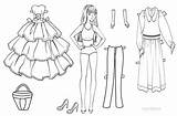 Paper Doll Coloring Pages Printable Dolls Kids Cool2bkids Barbie Clothes Template Printables Templates Patterns Princess Girl Fashion A4 Choose Board sketch template