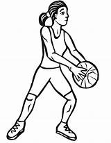 Basketball Girl Clipart Player Coloring Playing Cartoon Pages Clip Drawing Drawings Cliparts Girls Basket Kids Basketballs Library Template Hoop Printactivities sketch template