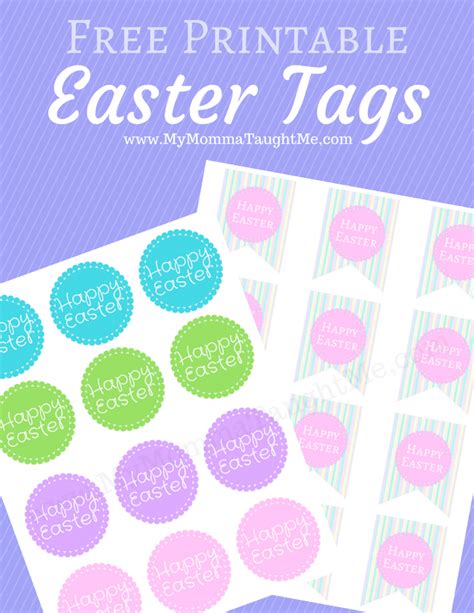 printable happy easter tags  momma taught