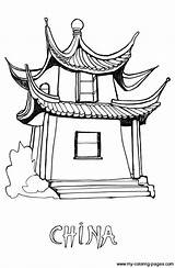 Coloring Chinese Pages Kids China Printable Year Colouring Color Cinese Crafts Scuola Culture Pagoda Activities Girls House Artigianato Antico Attività sketch template
