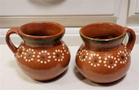 clay jarritos  jarritos de barro  etsy   mexican clay pots mexican pottery decor