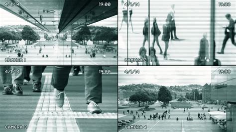 Split Screen Surveillance Camera Background Stock Footage