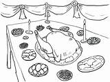 Coloring Pages Dinner Thanksgiving Getcolorings Feast Color sketch template
