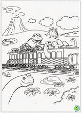 Dinokids Comboio Dinossauros Train Colorir sketch template