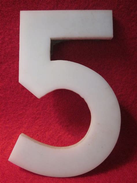vintage small plastic sign number