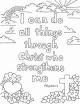 Coloring Pages Verse Strengthens Christ Bible Printable Adults Kids sketch template
