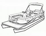 Boat Pontoon Coloring sketch template