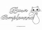 Buon Scritta Scritte Gatto Disegnidacolorare sketch template