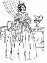 Coloring Pages Victorian Coloriage Woman Adult Women Noble Colorier Fashion Books Advanced Dresses Book Printable Princesse Enregistrée Jeux Livres Depuis sketch template