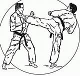Karate Martial Kwon Tae sketch template