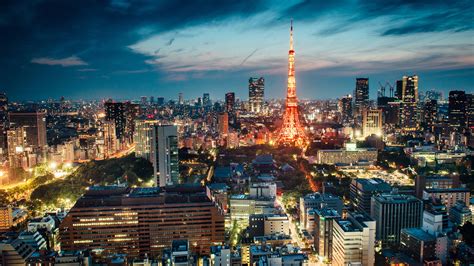 tokyo tower  light  nighttime  japan hd travel wallpapers
