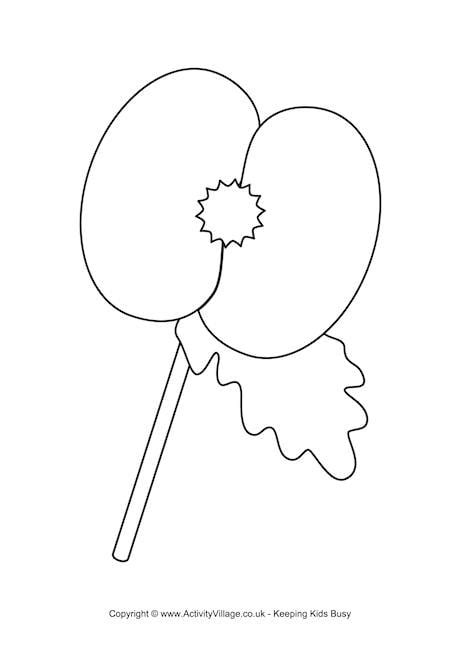 poppy colouring page