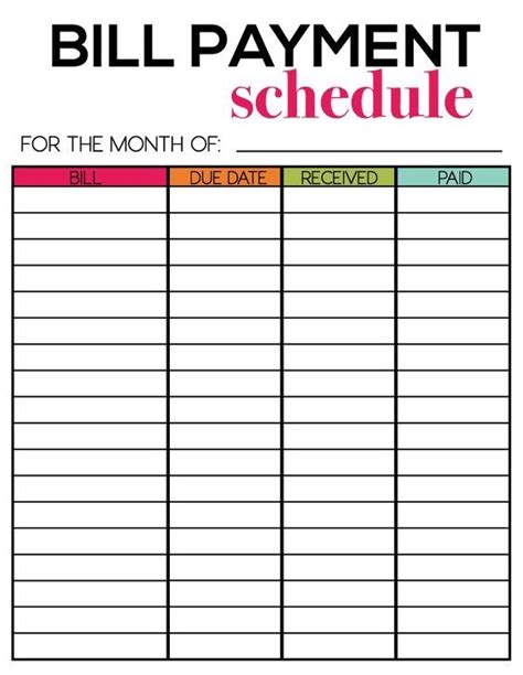 images  printable monthly bill payment calendar booklet