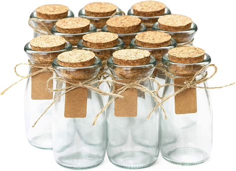 Small Glass Bottles With Cork 3 4 Oz Mini Jars With Lids For Party