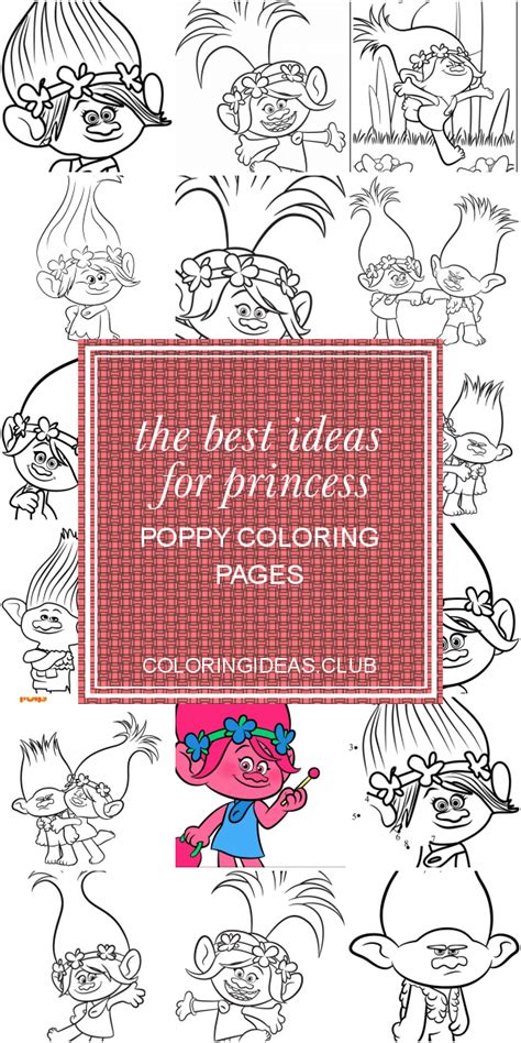 ideas  princess poppy coloring pages poppy coloring page