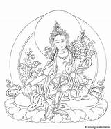 Tara Green Coloring Designs Buddhist Buddha Tibetan Meditation Pages Her Mandala Bảng Chọn Nghệ Thuật sketch template