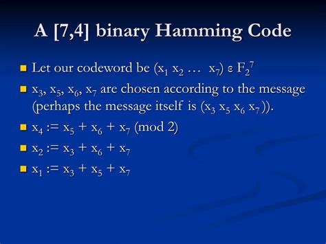 hamming codes powerpoint    id