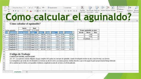 Cómo Calcular El Aguinaldo Con Excel Youtube