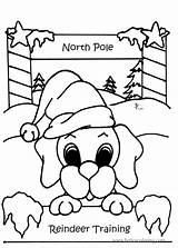 Coloring Christmas Pages Cute Dog Animal Pole North Puppies Dogs Printable Puppy Color Animals Kids Print Sheets Book Drawing Pets sketch template
