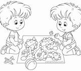 Coloring Playing Kids Children Pages Colouring Play Games Outside Drawing Color Clipart Printable Getdrawings Getcolorings Clip Countryside Code Print Library sketch template