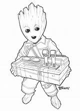Groot Baby Cute Coloring Pages Kids Printable Cartoon Categories sketch template