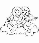 Angel Coloring Pages Christmas Kids Printable Colorear Engel Para Animated Gifs Angels Cute Malvorlage Angeles Guardian sketch template
